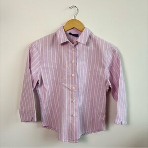 Karen Scott Womens Lilac Button Up Sz S Office Siren 100% Cotton Coquette Spring